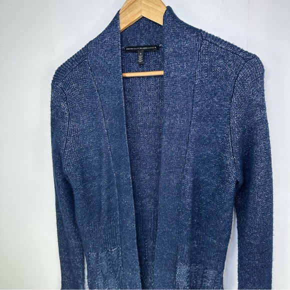 White House Black Market cardigan Blue size small Long Cardigan Wool Blend - Picture 4 of 14